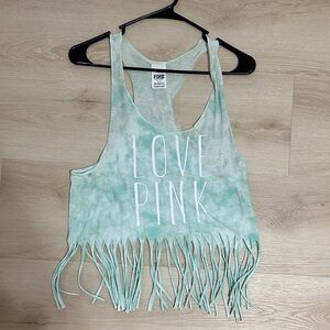 Tie-Dye Fringe PINK Tank Top